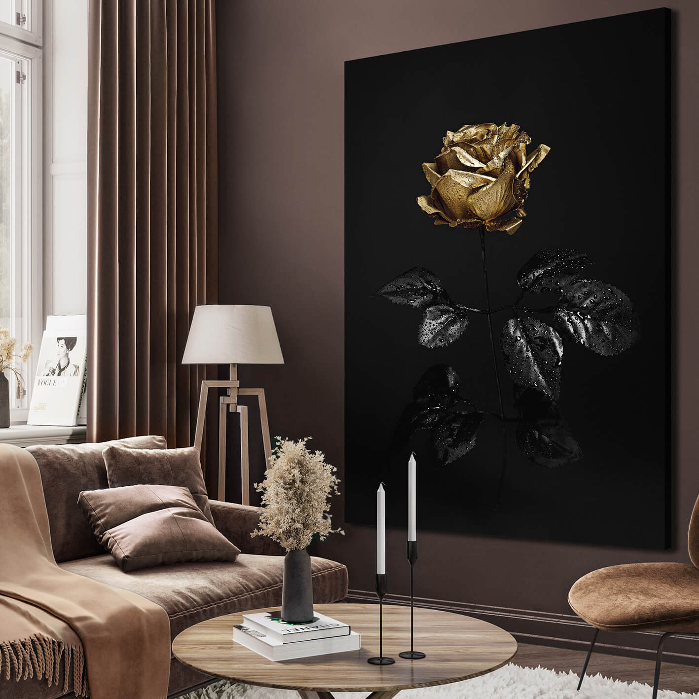 Canvastavla - Golden Rose (80x120)