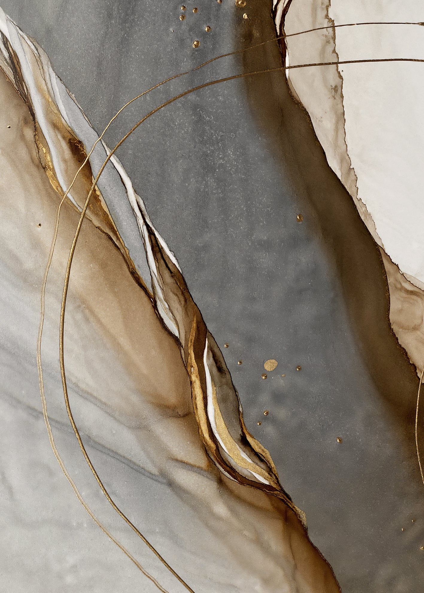 Canvastavla - Golden Seams No1 (80x120)
