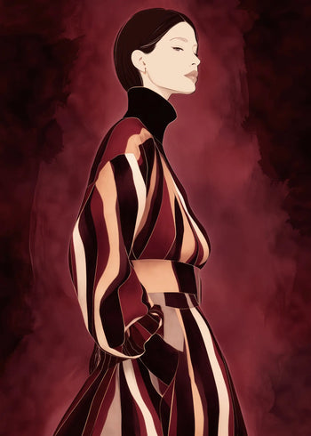 Ljuddämpande tavla - Red Silhouette